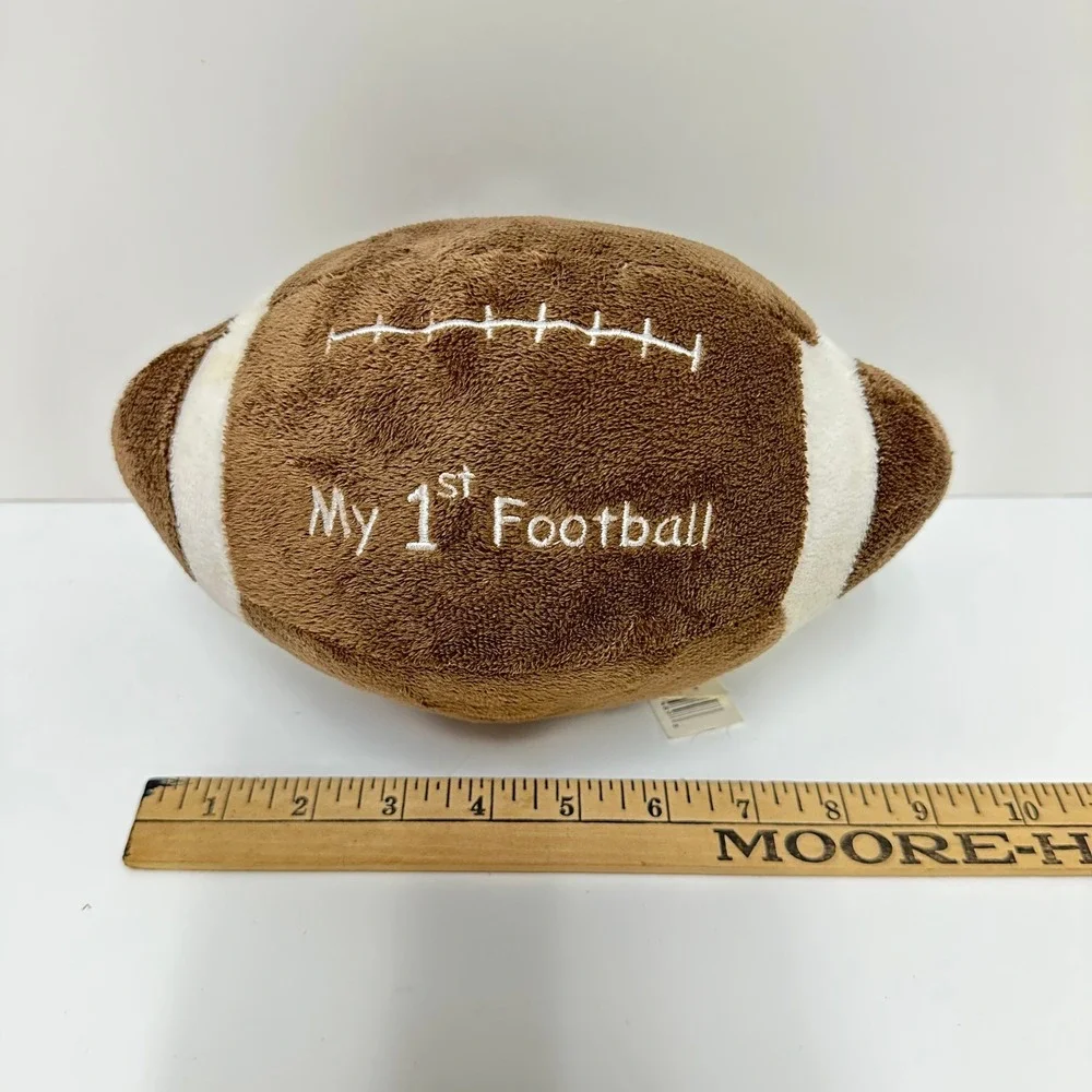 Kellytoy My 1st Football Plush Stuffed Animal Brown White Soft Baby Toy 9.5 Inch